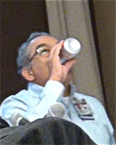 doctor swigging a coke